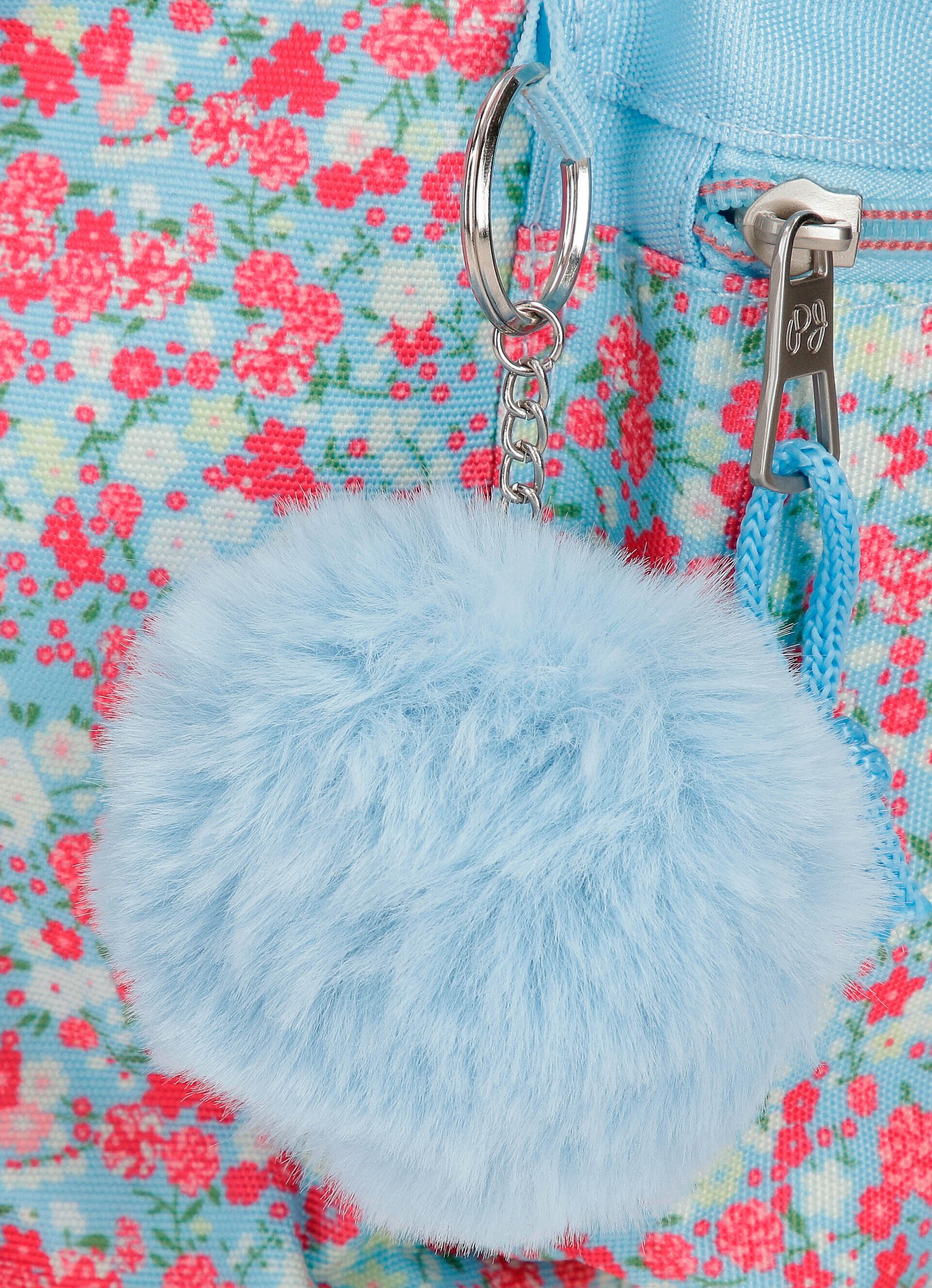 Mochila escolar com estampa floral - tamanho único