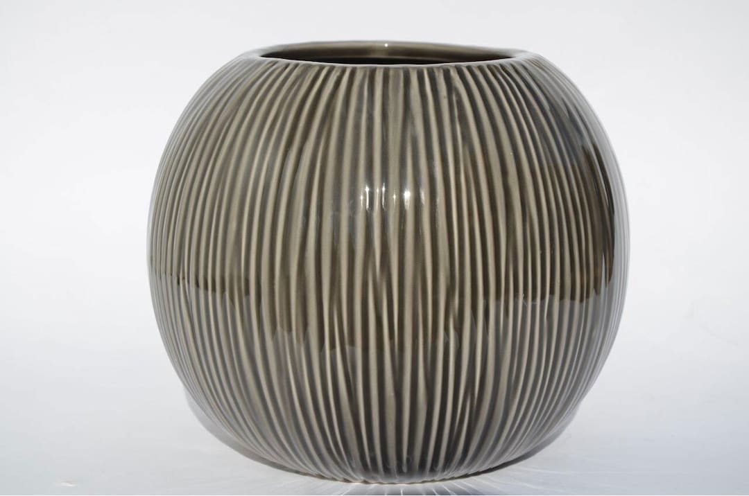 Keramik Vase 13 cm anthrazit