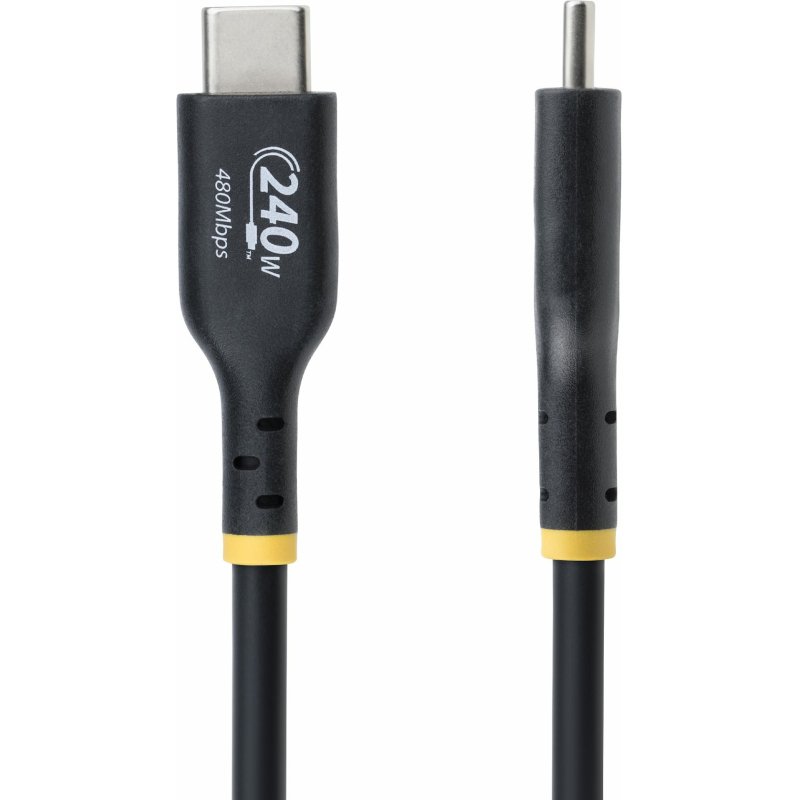 StarTech.com Câble de Charge USB-C de 3m, Charge et Synchronisation, 240W (5A) PD EPR, Câble de Charge USB 2.0 pour Ordinateur Portable, Certifié USB-IF , Gaine TPE - Cordon de Charge USB C Noir