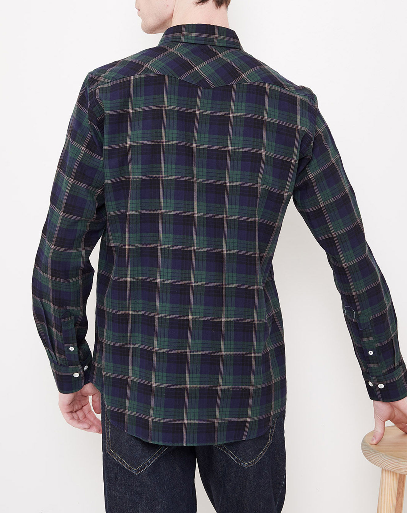 Hartford Chemise slim Storm à carreaux vert/noir/violet
