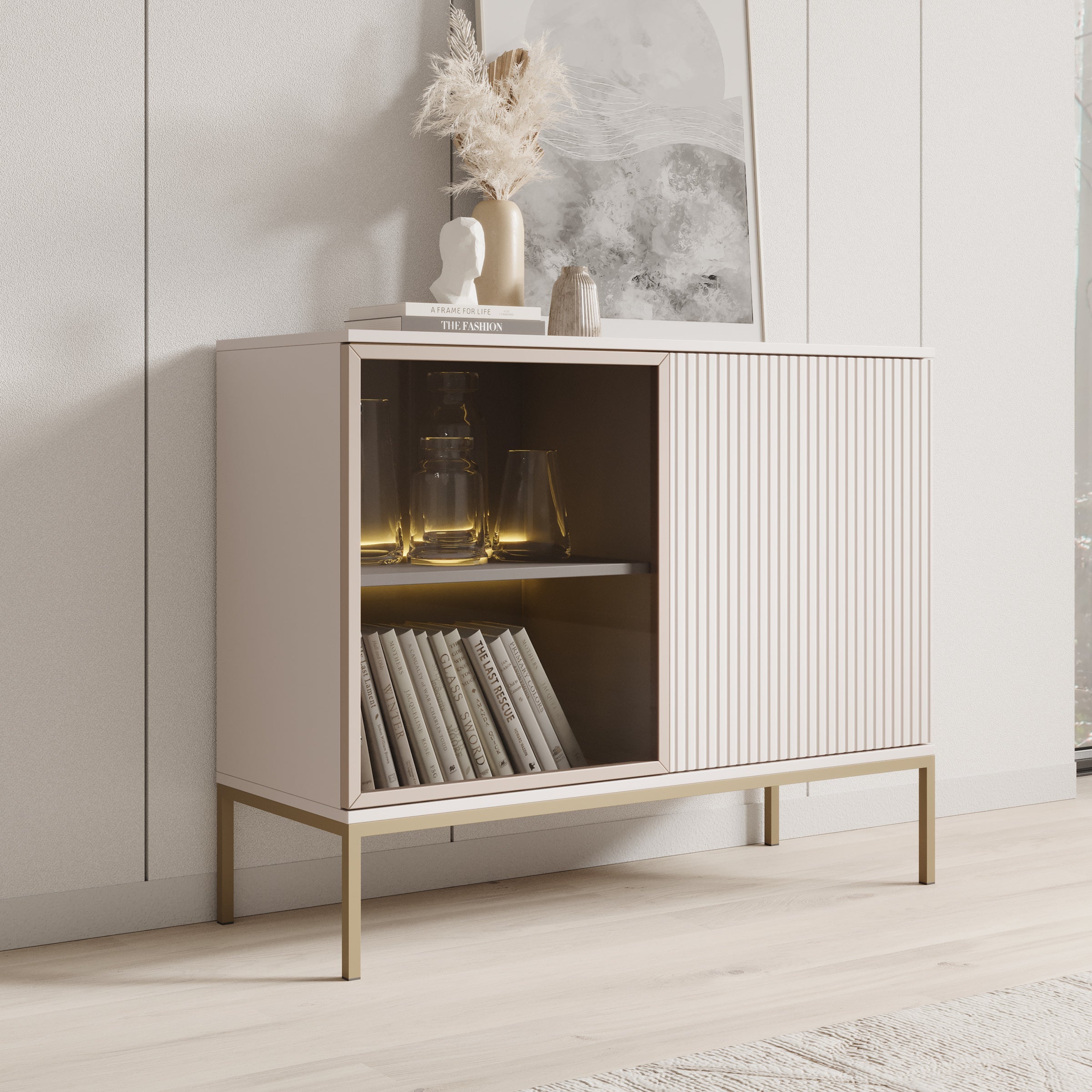 Meubella - Legend - Dressoir - Beige - 104x39x83 cm