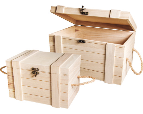 Houten kistset 30x20,5x17,3 cm + 24x16x15,5 cm