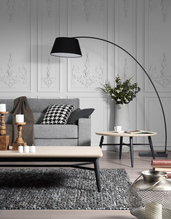 Kave Home Juhe booglamp zwart