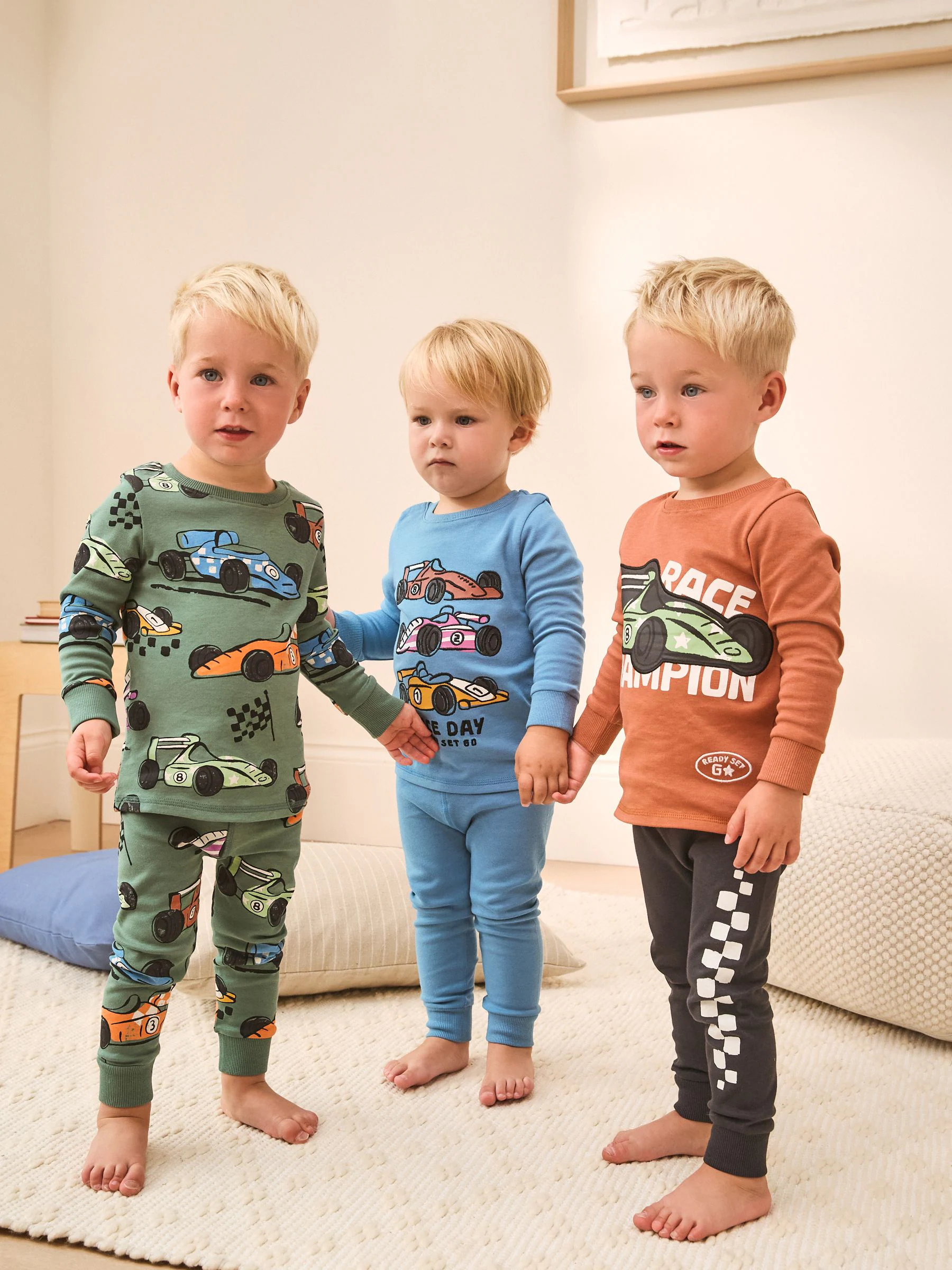 Blauw/Groen - Mini Knusse Pyjama's 3 Set (9mnd-10jr)