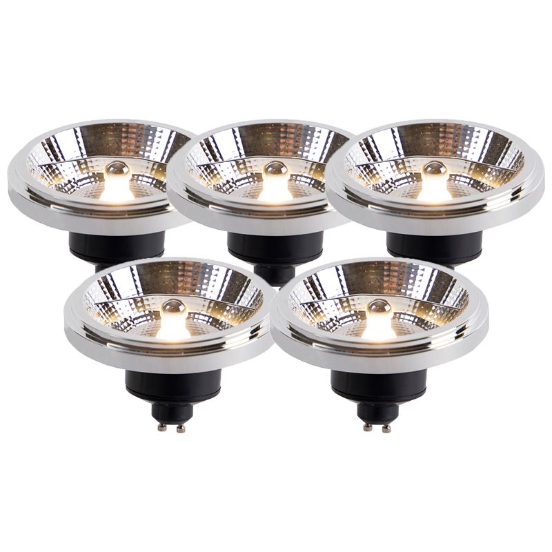 Set van 5 GU10 dimbare LED lampen AR111 11W 810 lm 2700K