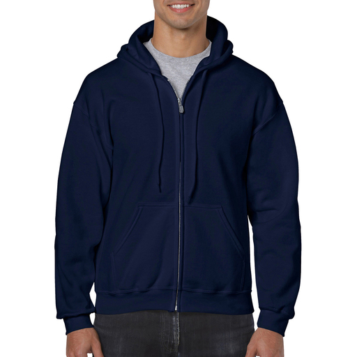 Moletom com capuz e zíper Gildan masculino, estilo esportivo/academia (azul)