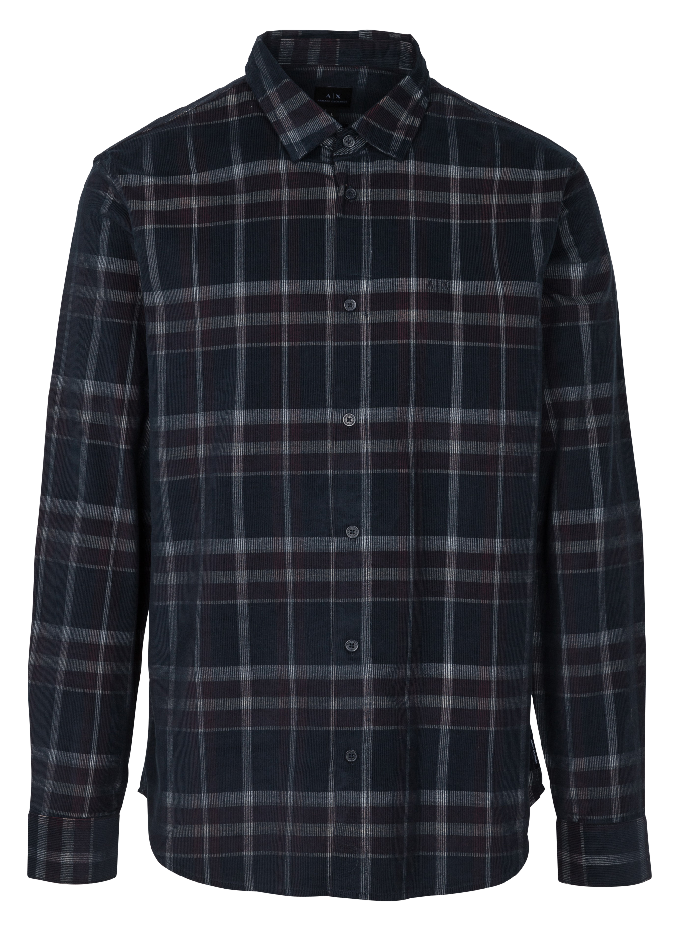 Chemise col classique à rayures en coton| Bleu