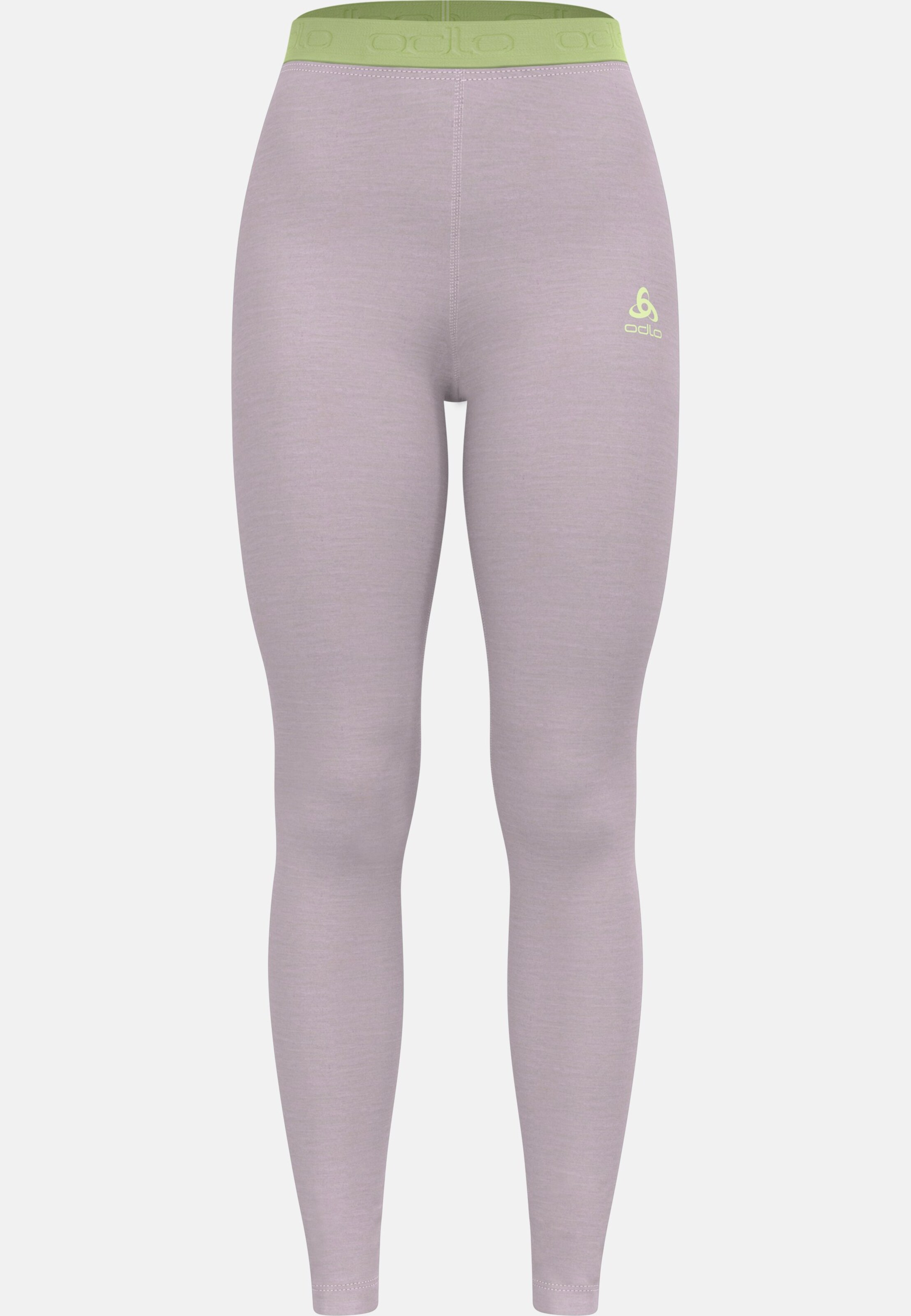 Natural Performance Wool 130 Base Layer Tights in gray ridge melange - shadow lime