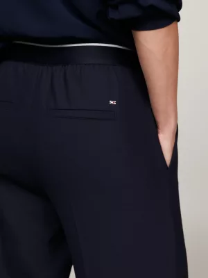 Calças Slim Fit com Cós Elástico com Logotipo