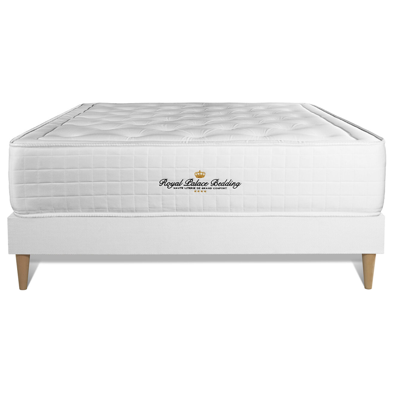 Royal Palace Bedding Ensemble matelas à mémoire de forme & sommier Buckingham blanc - 160x200 cm