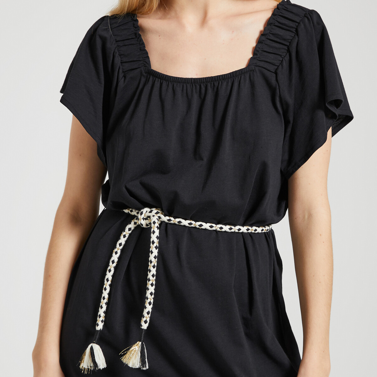 DES PETITS HAUTS<br>Vestido longo com cinto de laço ZAMIZA