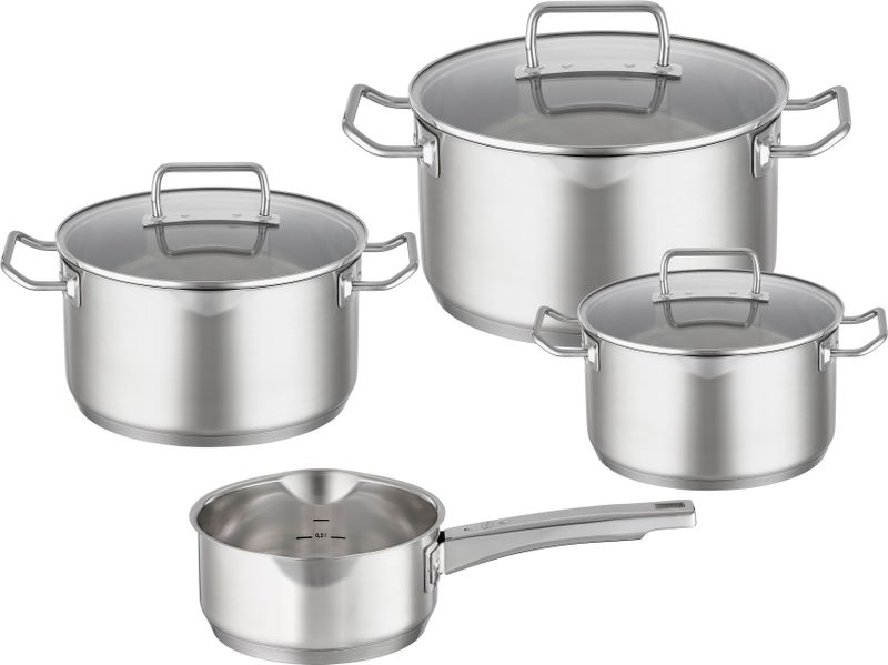 RÃ¶sle - Expertiso - Pannenset - 4 Delig - RVS - Glazen Deksels