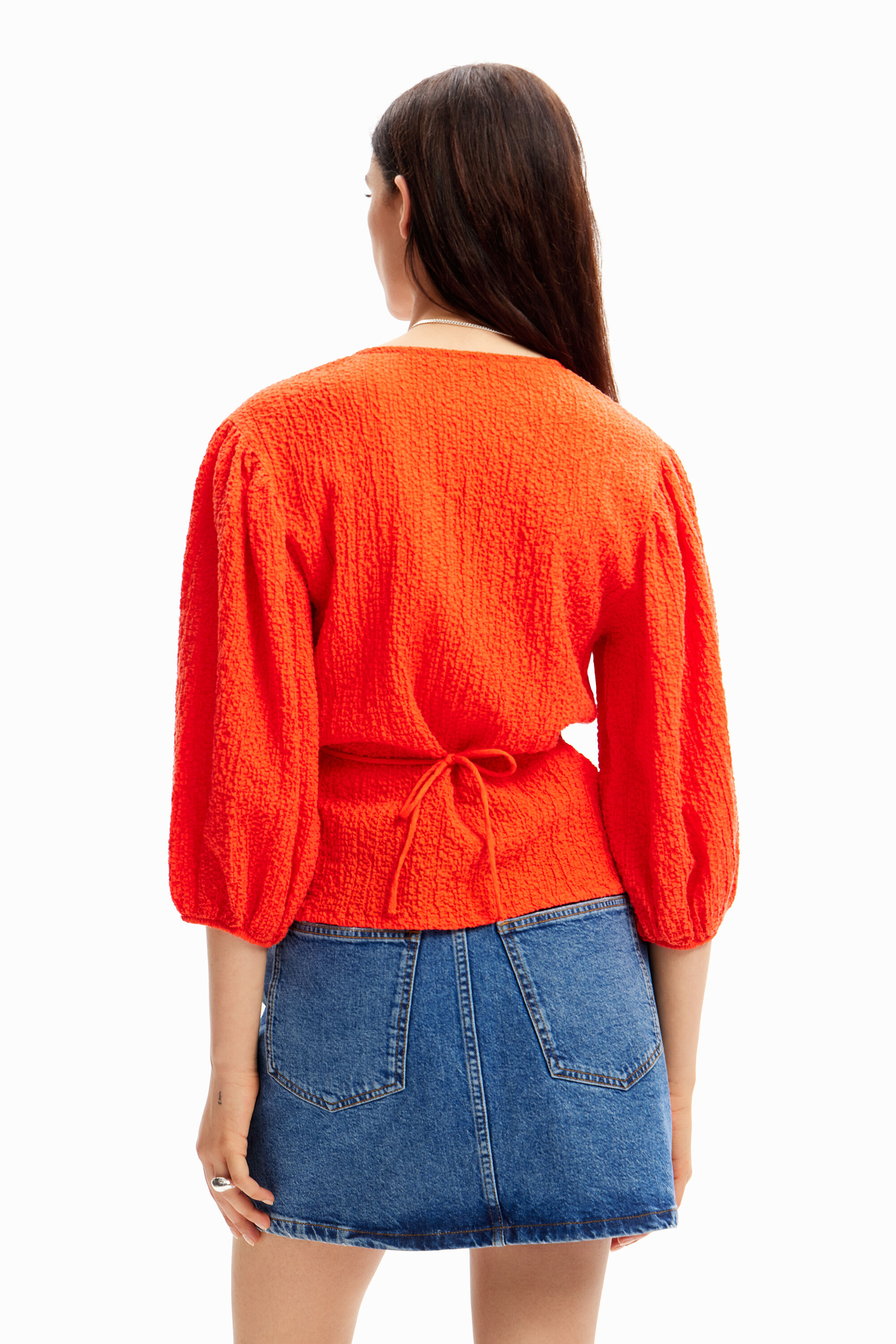 Blouse croisée texturée