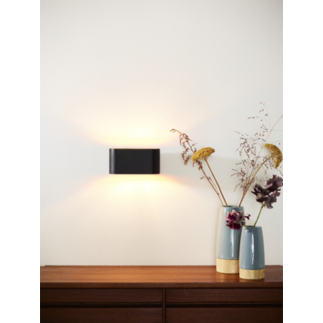 Lucide wandlamp Xera 16 cm zwart