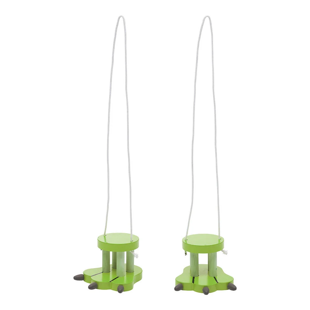 Mini échasse pied animal en bois - Longueur corde 150 cm