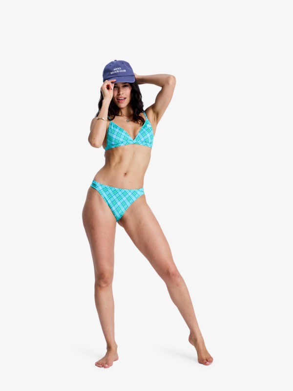 Printed Essentials Fixed Tri Haut de bikini triangle Vert Femme
