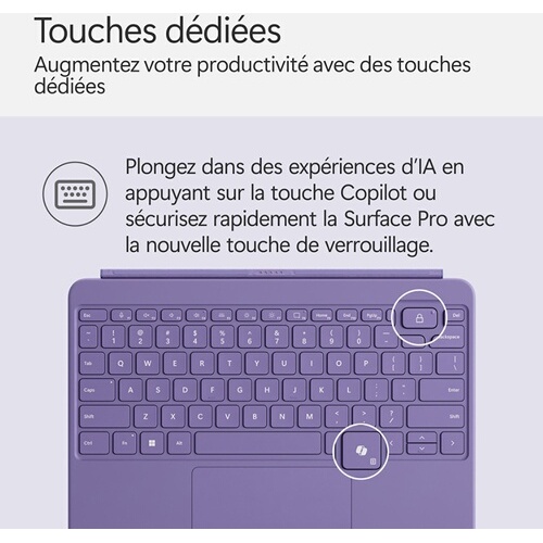 Clavier pour tablette Microsoft Surface Pro 12 pouces avec Surface Slim Pen - Violet
