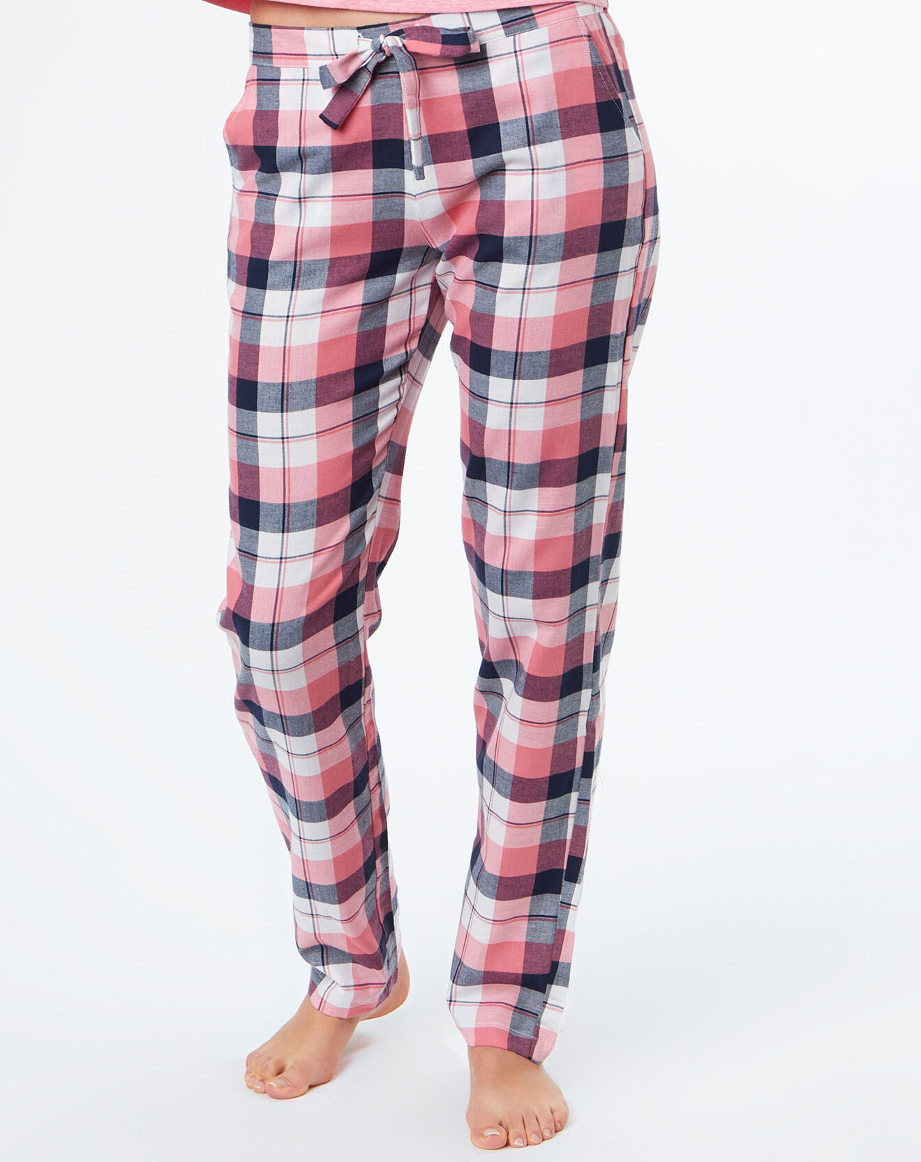 Etam Pantalon de pyjama Celia à carreaux rose