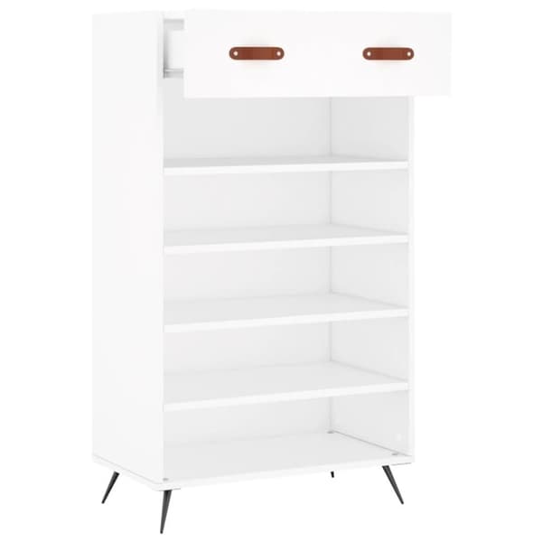 vidaXL Skohylle hvit 60x35x105 cm konstruert tre