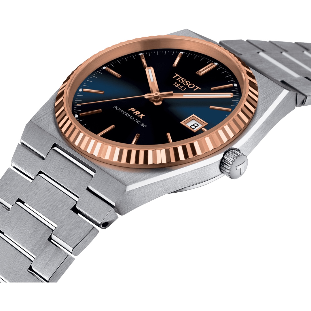 Tissot PRX 40 205 Powermatic 80 Blau / 18 Karat Roségold
