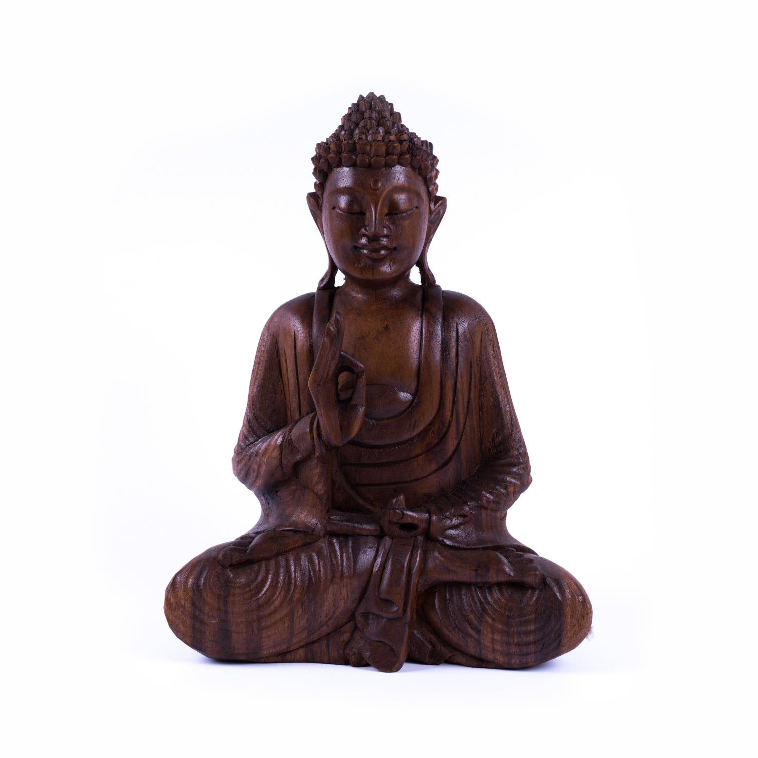Handgeschnitzte Buddha-Skulptur 'Chakra', L 13 cm, B 24 cm, H 31 cm von fischer's lagerhaus