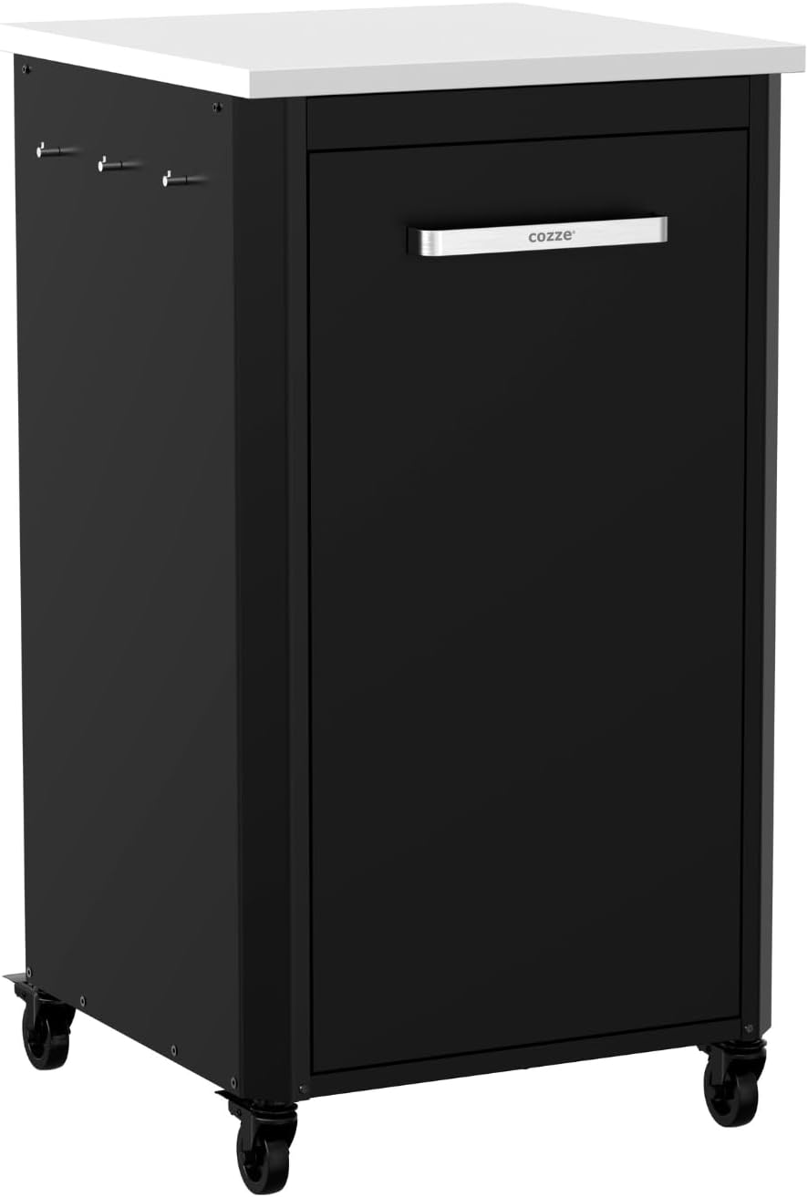 cozze® Outdoor Küche | H110 cm | Edelstahl Arbeitsplatte | Modulares Design | Mit Stauraum & Haken | Wetterfest & Robust | Für Pizzaofen & Grill