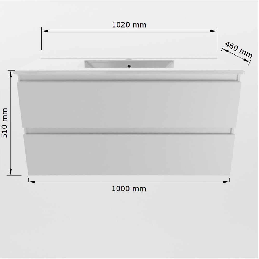 Mondiaz Aivy badmeubel 100cm chai met wastafel keramiek wit glans 1 kraangat en spiegelkast
