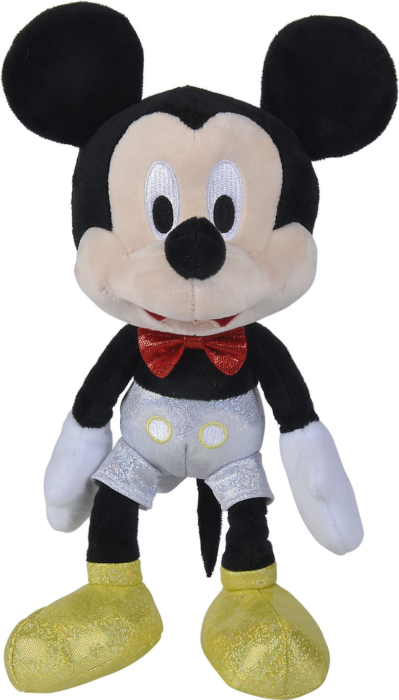 Disney knuffel Mickey glitter zwart / wit 12 x 13 x 30 cm