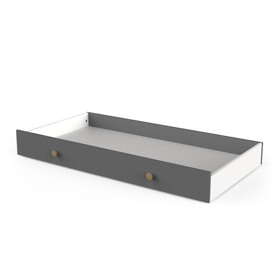 Gabin Tiroir de lit   Blanc perle / Gris graphite        70 x 140 cm   de               CBA Meubles