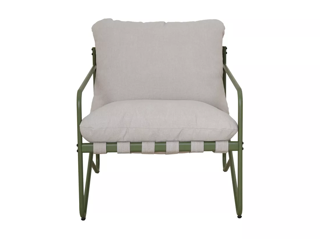 Salon de jardin en acier : un canapé 2 places, 2 fauteuils et une table basse - Vert - MILOPE de MYLIA