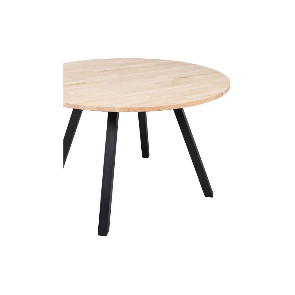WOOOD Tablo Tafel Rond met 2-Standen Poot - Eiken/Metaal - 75x120x120