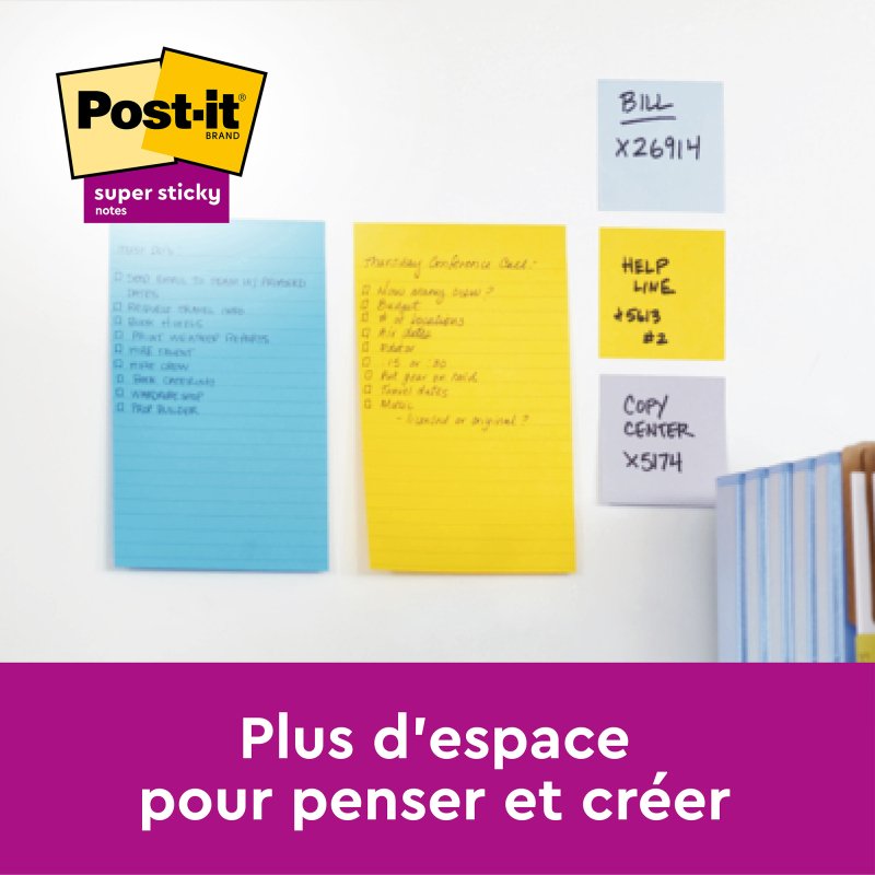 Notes repositionnables jaunes Post-it - bloc de 100 feuilles