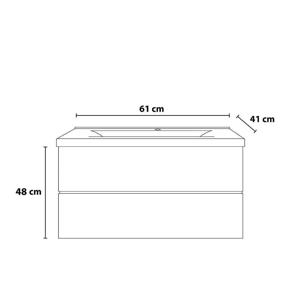 Home Deluxe - Badkamermeubel - Set - WANGEROOGE Deluxe – Maat: S, Kleur: Zwart, Breedte wastafel: ca. 60 cm | Badkamermeubel Meubel Wastafel