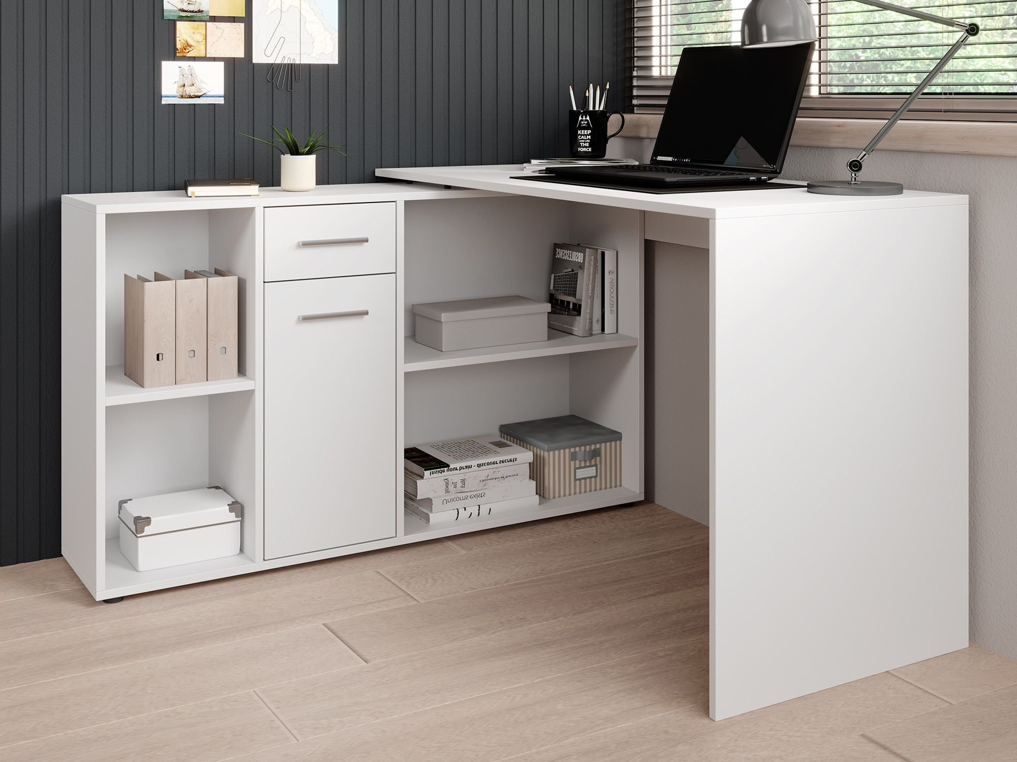 Crister - Bureau - Wit - 122x120 cm