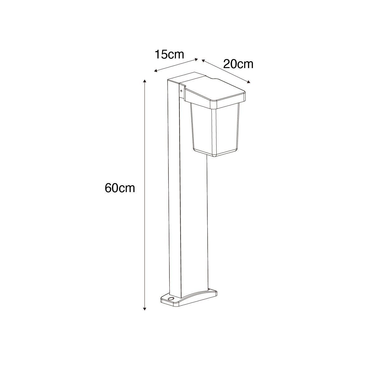 Moderne staande buitenlamp, zwart, 60 cm, IP54 - Chimay