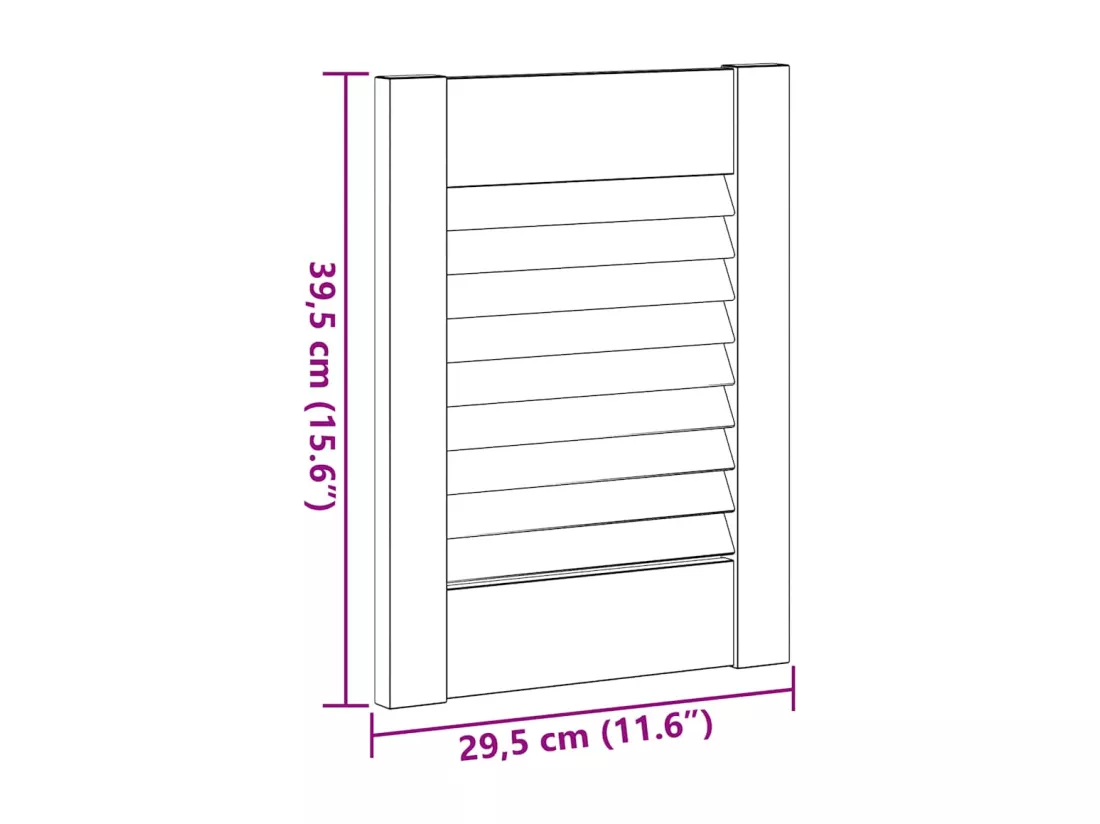 Porte d'armoire à persiennes blanc 39,5x29,5 cm