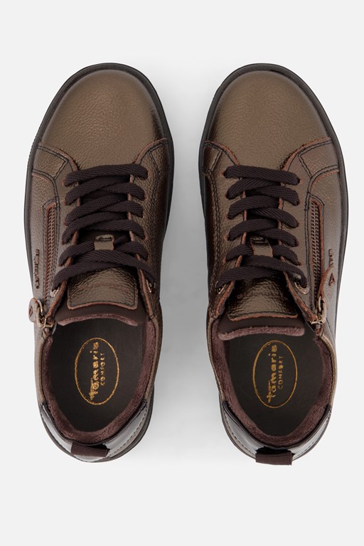Tamaris Comfort Sneakers brons Leer