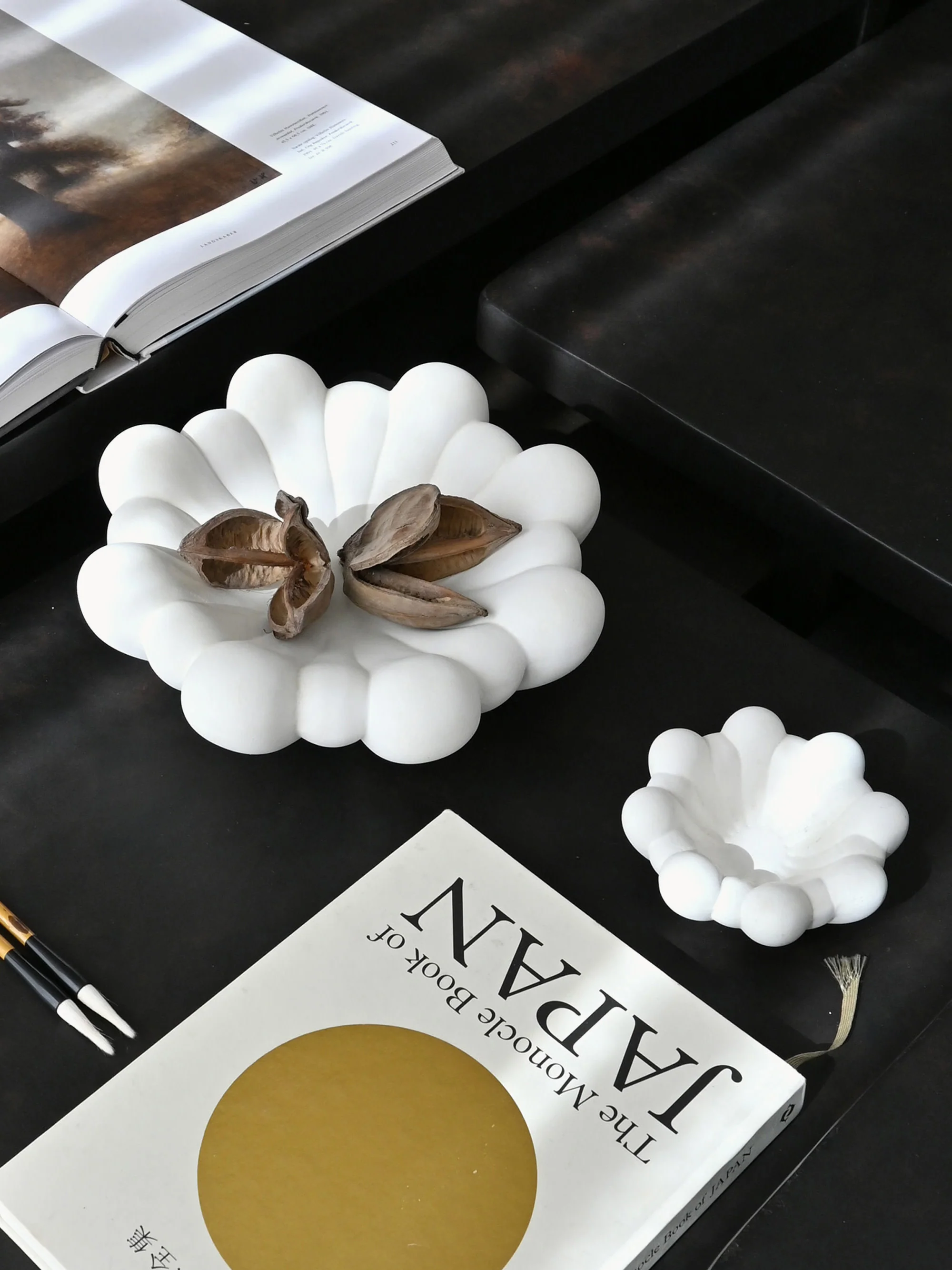 Handgemaakt decoratief dienblad Bloom, Ø 16 cm