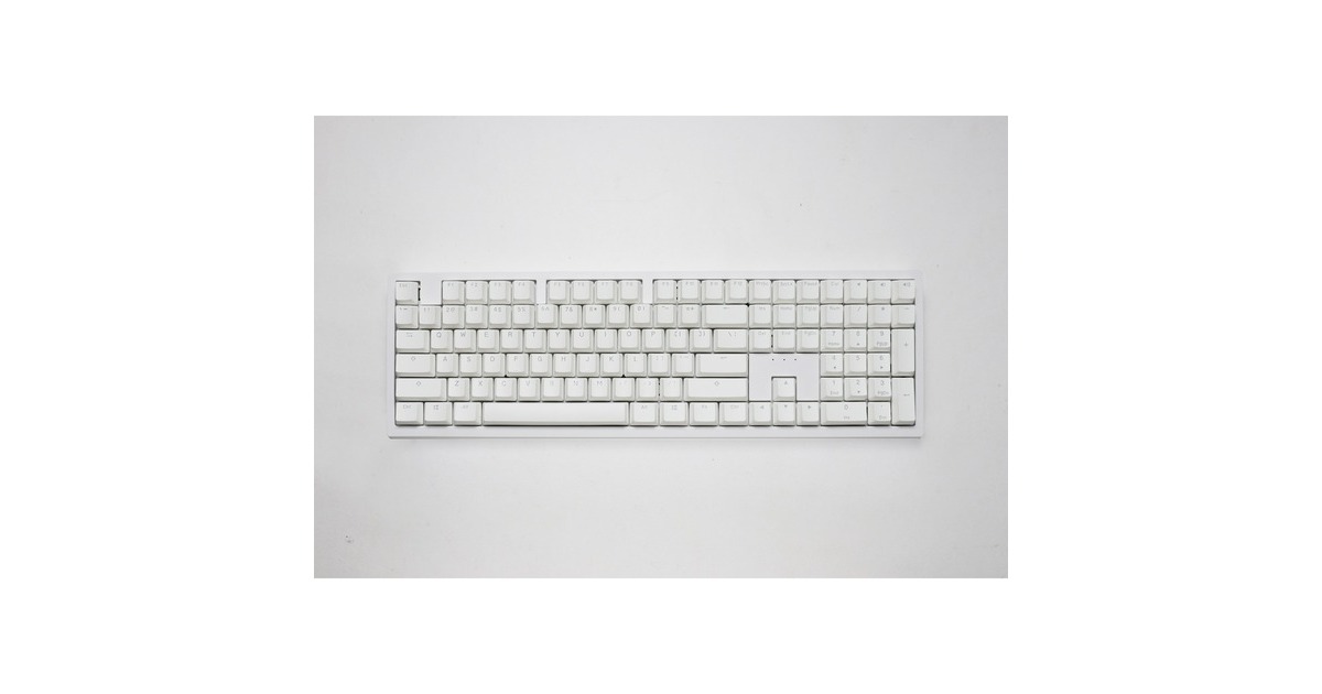 DuckyZero 6108 Pure White, gaming toetsenbord  (Wit, US lay-out, Cherry MX2A Red, RGB leds, Double-shot PBT, hot swap, 2.4GHz | Bluetooth | USB-C)