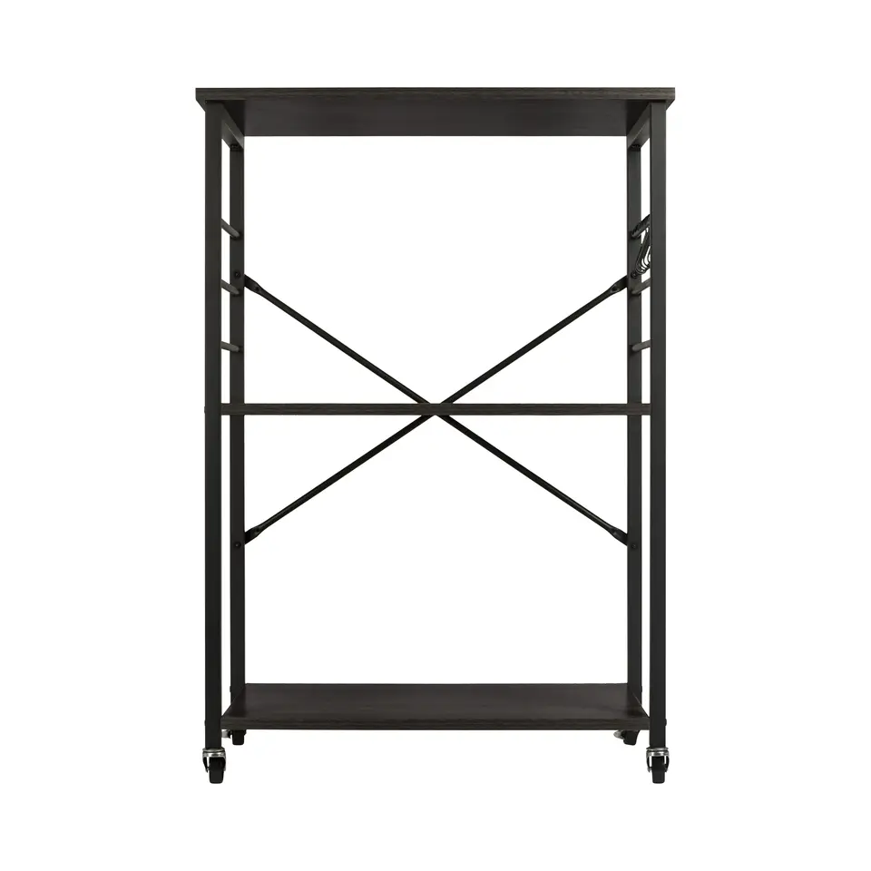ERRO Serveerwagen - keukentrolley - 60x40x89 cm - zwart