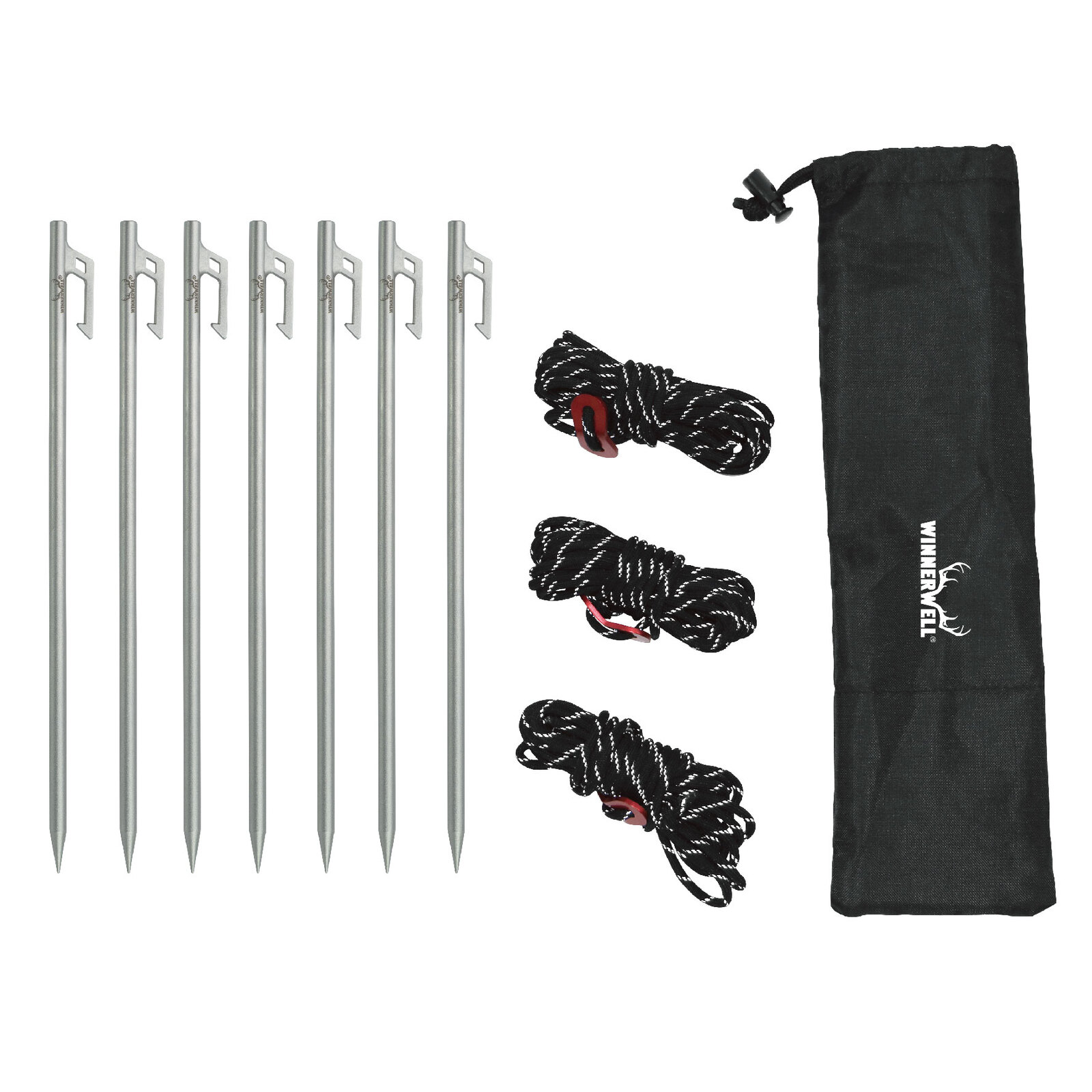 Winnerwell Guyline Peg Set<br>30cm kraftige plugger med barduner