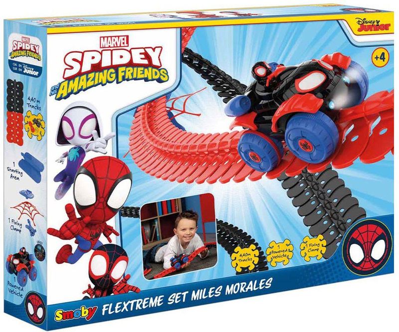 Smoby - Spidey FleXtreme Spin Set - Autocircuit - 4,40 m - 184 Flexibele Tracks