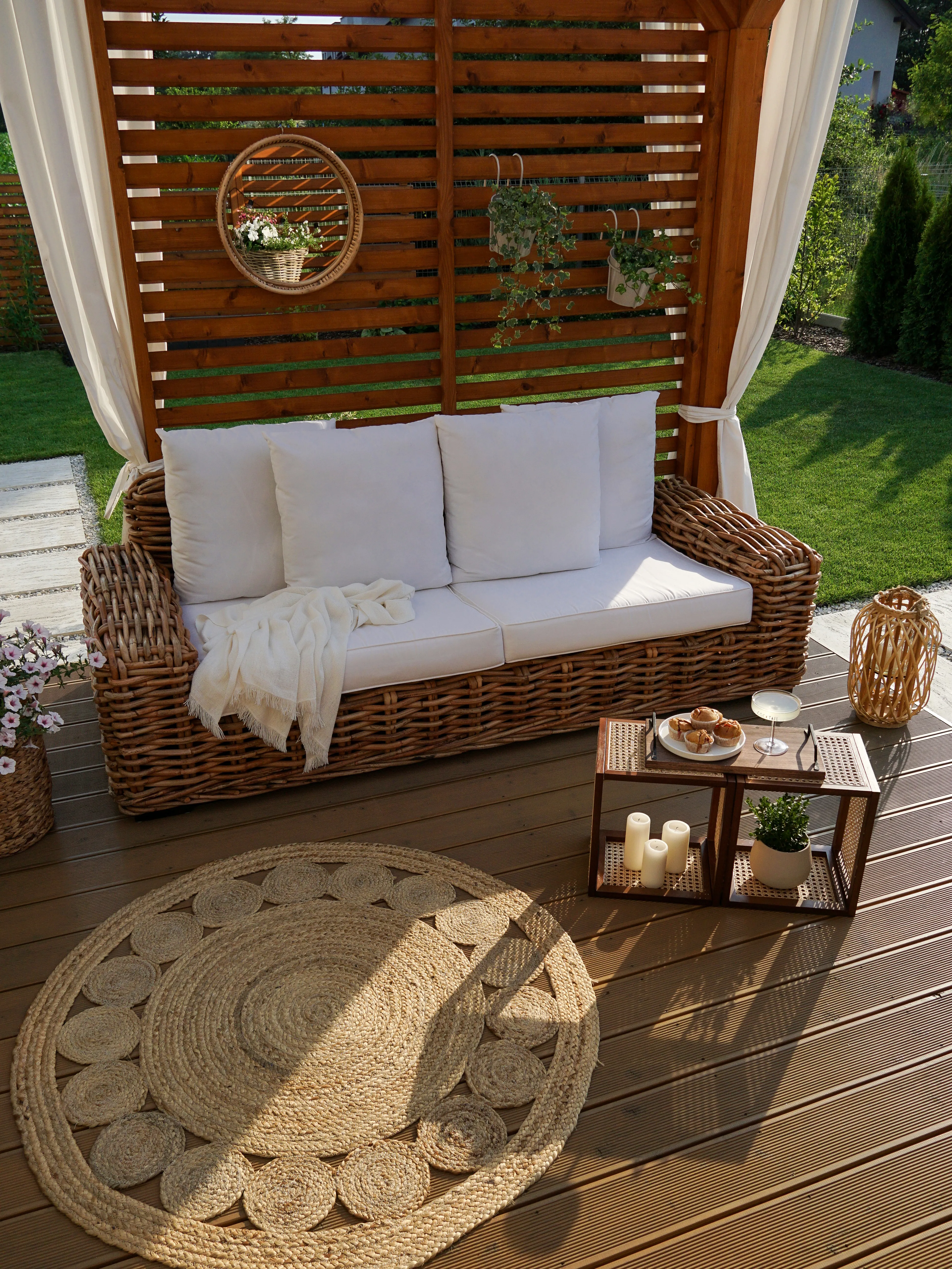 Vloerkleed AHLAT Beige ø 120 cm Jute