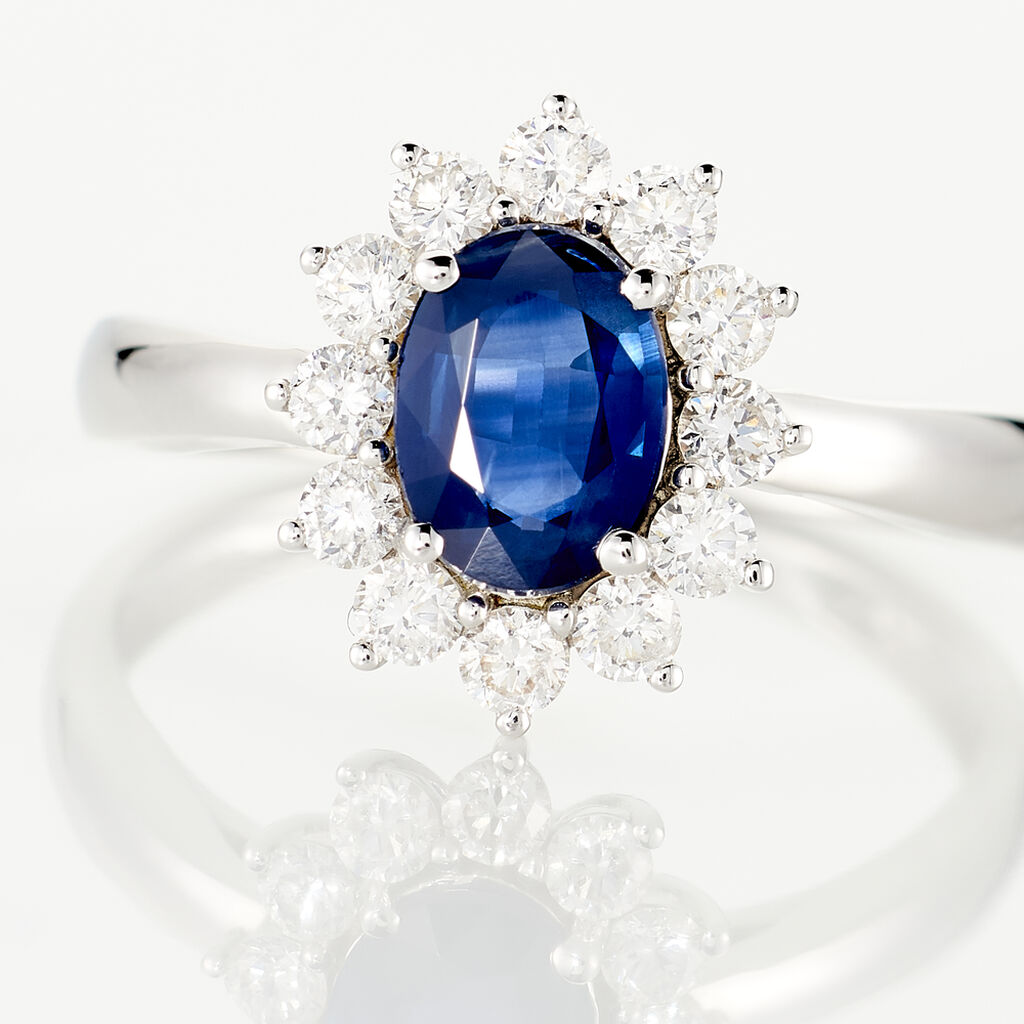Bague Vladimir Or Blanc Saphir Et Diamant