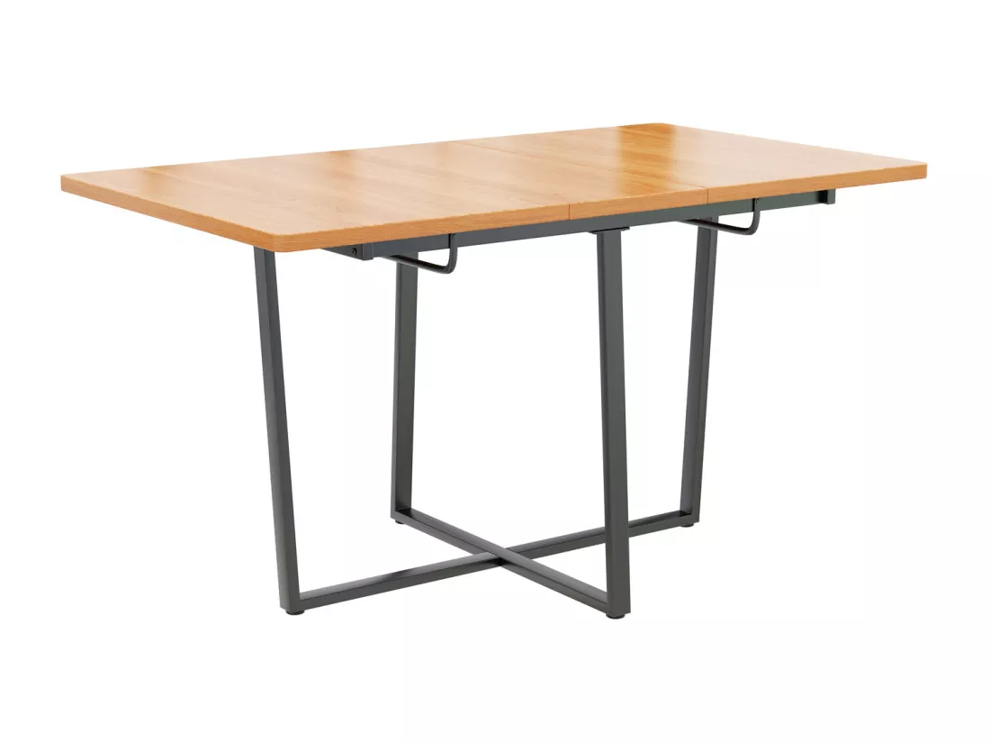 Table de salle à manger extensible, avec pieds en métal noir, table de salle à manger extensible 110/140*80 cm, convient pour 4-6 personnes