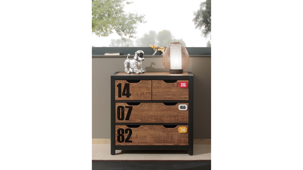 Commode Daan bruin/zwart