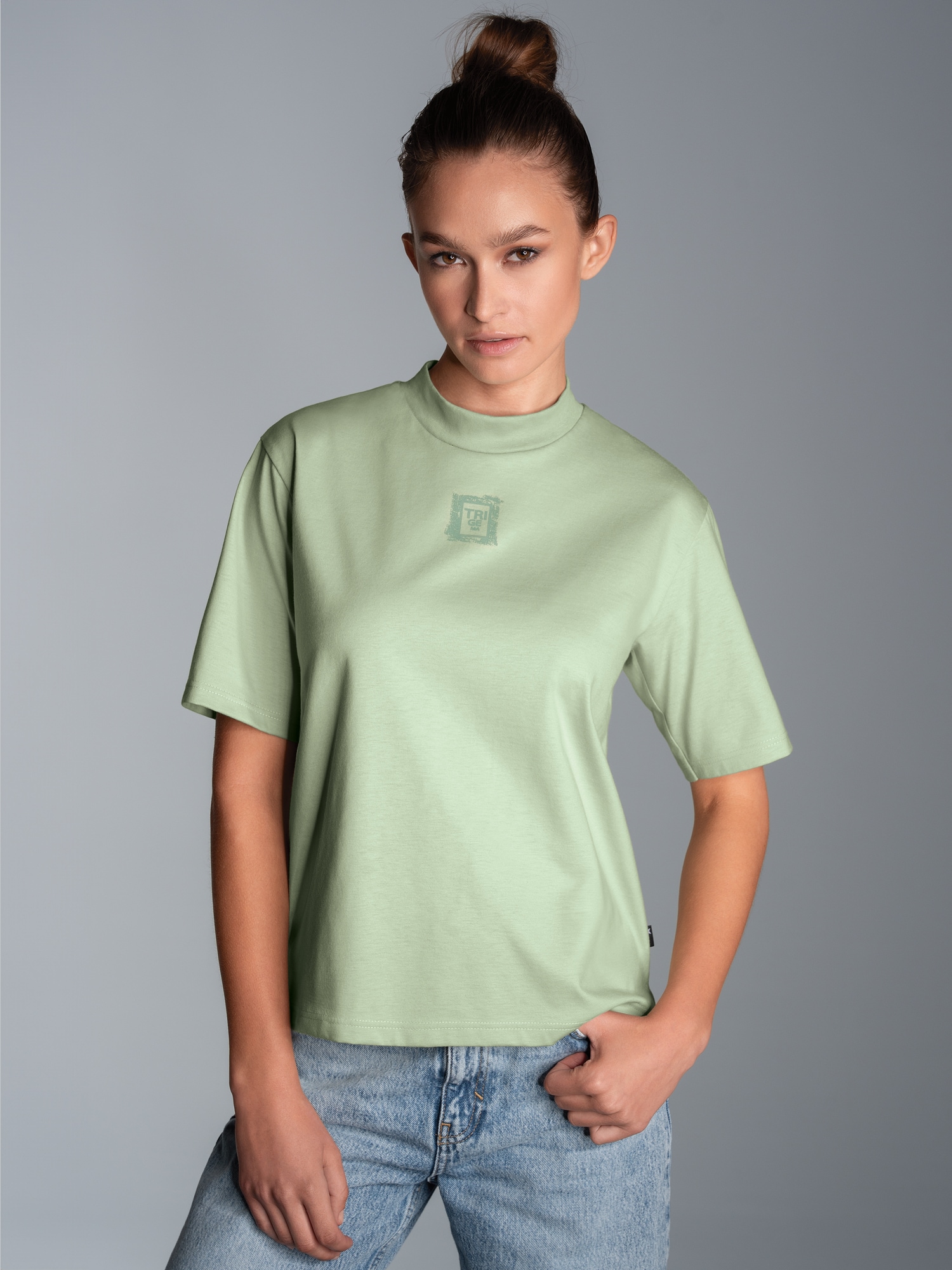 T-Shirt mit Stehkragen Green tea