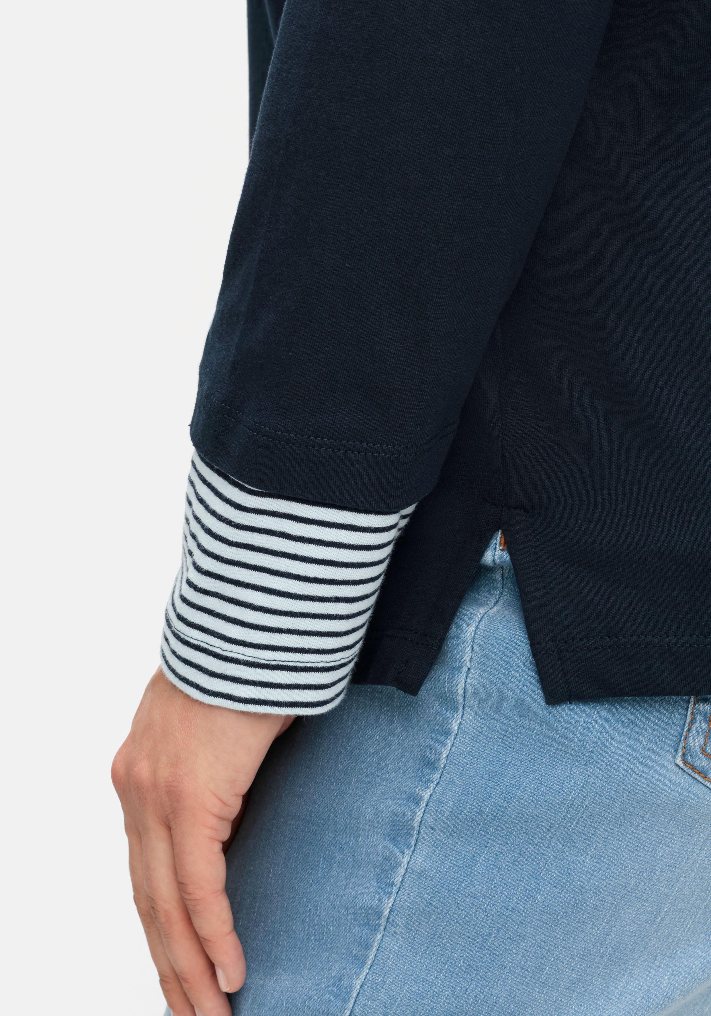 Shirt mit Streifendetails, im Layerlook