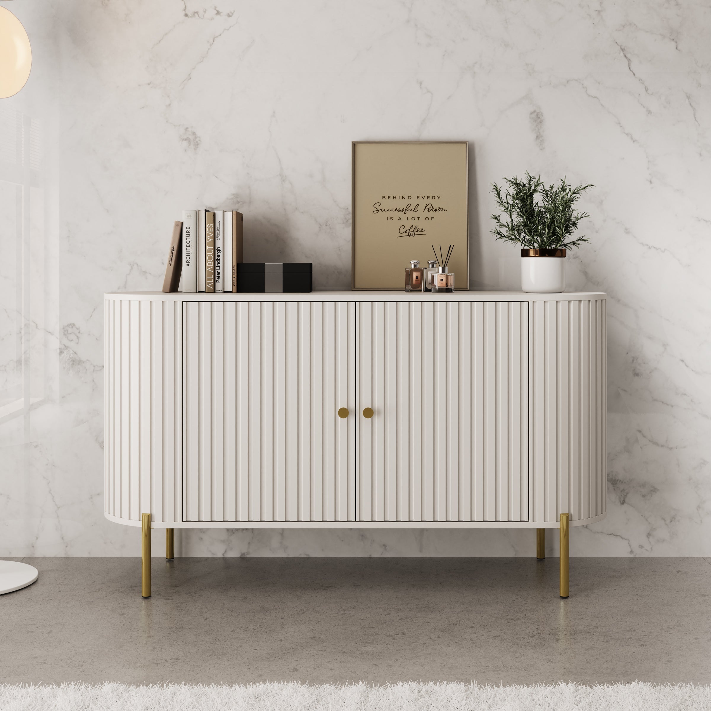 Meubella - Sorenna - Dressoir - Beige - 139x40x79 cm