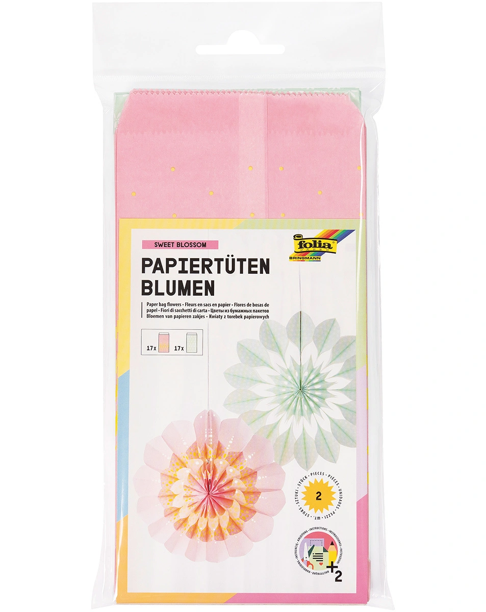 Bastelset Papiertütenblumen SWEET BLOSSOM für 2 Sterne/Blüten
